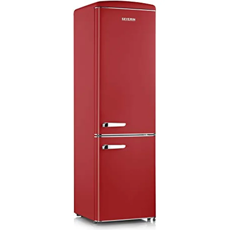 SEVERIN RKG 8917, Retro Kühl- & Gefrierkombination mit 244 L Nettovolumen, 39 dB, LED-Beleuchtung, rot – Bild 1