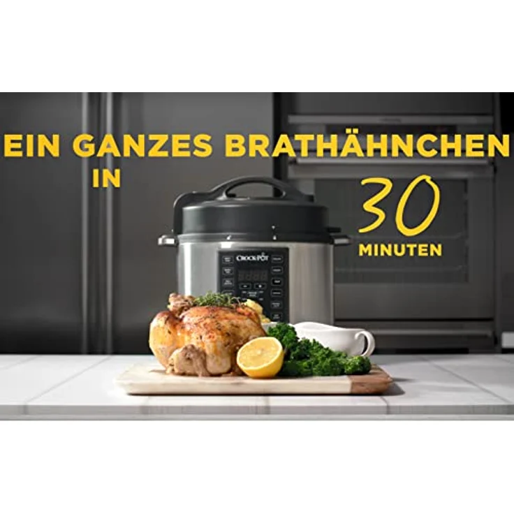 Crock Pot CSC051X 12-in-1 Programmierbarer Multikocher - Das Original aus den USA | Elektrischer Schnellkochtopf | Dampfgarer | Reiskocher | Schongarer | 5,7L | 1000W | Edelstahl – Bild 2