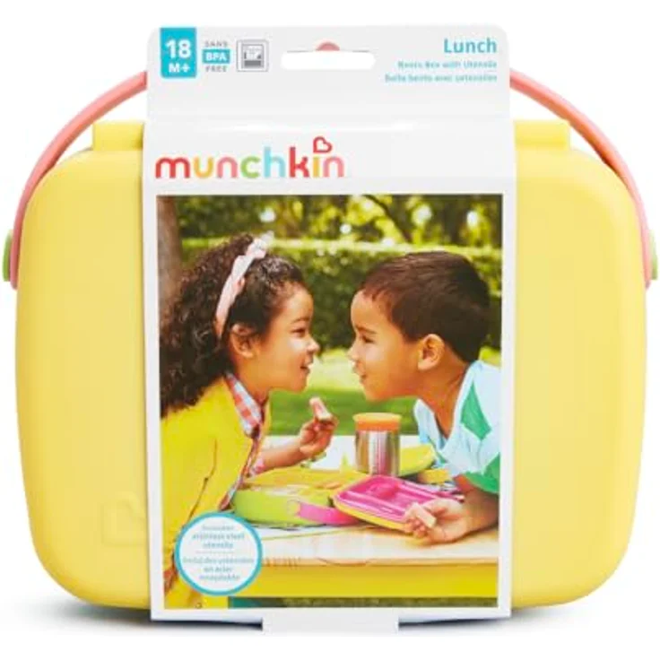Munchkin Bento Box Brotdose für Kleinkinder mit Besteck, gelb-Grün – Bild 8