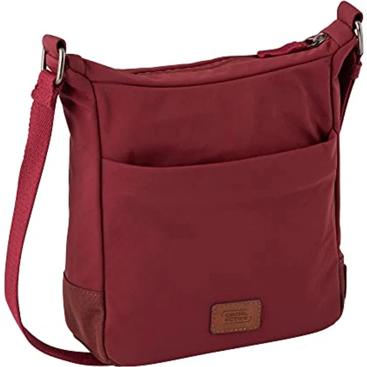 camel active City Herren Umhängetasche Crossbody Bag Mittelgroß Rot, Recyceltes Nylon, Reflektierende Details – Bild 2