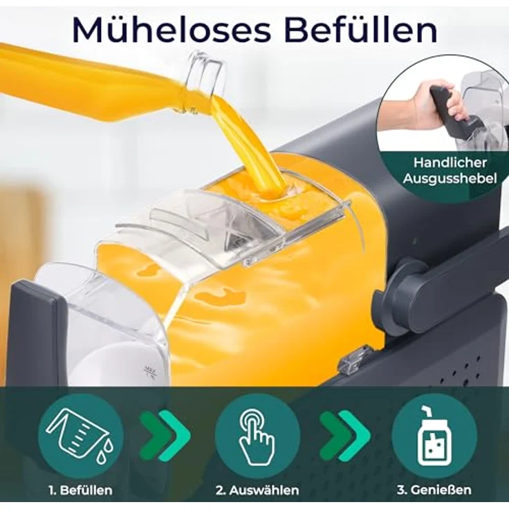 KLAMER Slush Maschine, 2,6L mit 5 voreingestellten Programmen für Slushie, Cocktail, Milchshake, Frappé und Wein, Turbo Freeze, automatische Reinigung, kein Eis erforderlich – Bild 5