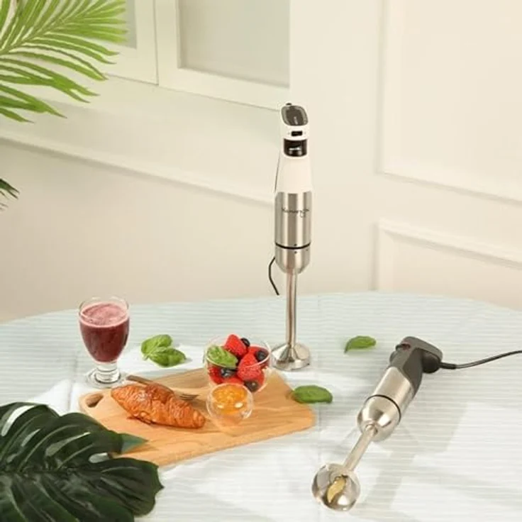 Kuvings MIXPRO1000, Stabmixer mit 1.000 W Leistung, Gun Metal und Weiß, 2 Geschwindigkeitsstufen – Bild 3