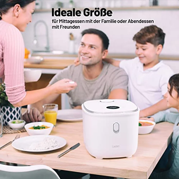 Lauben Low Sugar Reiskocher Rice Cooker 3000 mit Low-Sugar-Funktion, 3l Volumen, 6 modi, verzögerter Start, Warmhalten, Antihaft-Keramikoberfläche spülmaschinengeeignet, Kochbuch, Überlaufschutz (Weiß) – Bild 5