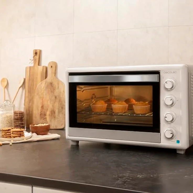 Cecotec Tischkonvektionsofen 60 Liter Bake&Toast 6090 White Gyro. 2200 W, 12 Funktionen, bis 230°C, Doppelglastür, Inklusive Drehspieß – Bild 5