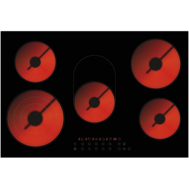 PKM Elektro-Kochfeld EB-C5-3KBTCF, Glaskeramikkochfeld mit 5 Kochzonen und Touch Control - Preisvergleich – Bild 1