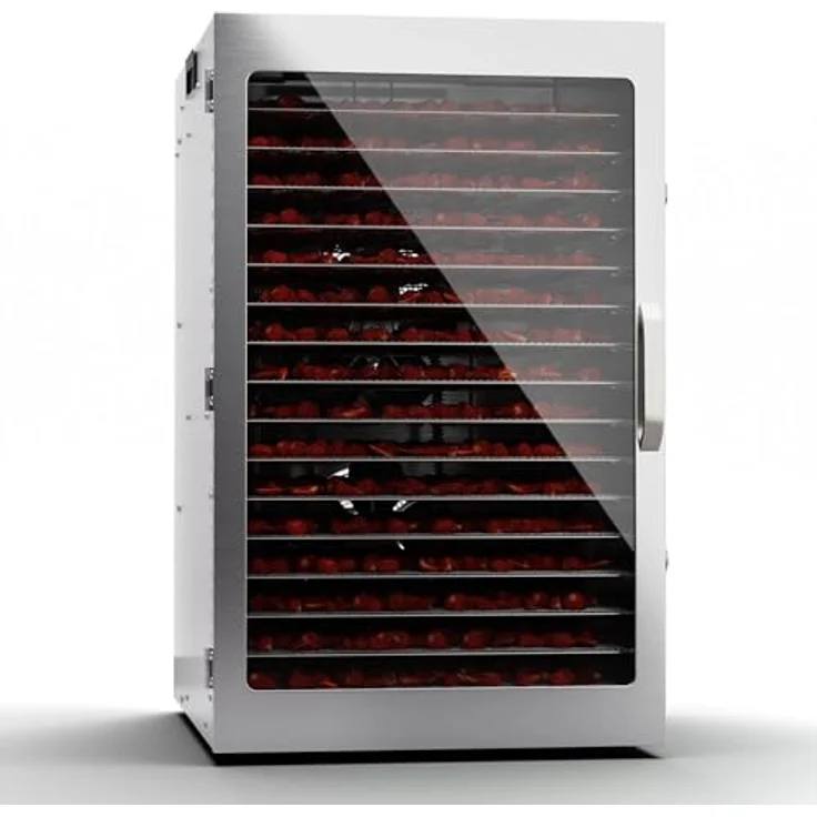 Klarstein Dörrgerät, Dörrautomat für Gemüse, Obst, Pilze & Fleisch, 1500W Edelstahl-Dörrautomat, Trockenautomat mit 16 Metallgitter, Dörrgerät mit 24H Timer & Touch-Display, Food Dehydrator – Bild 1