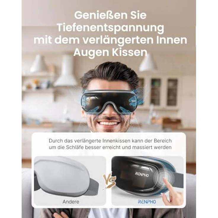 RENPHO Gesichtsmassagegerät Eyeris 3 Augenmassagegerät G010V, Sprachgesteuert mit Wärme, Kühlung und Akupressur – Bild 5