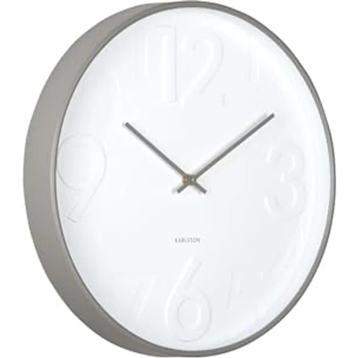 Karlsson Wanduhr Ayuno, Dunkelgrau, Ø40cm, Rund, aus Polypropylen, moderne Wanduhr für Wohnzimmer – Bild 1