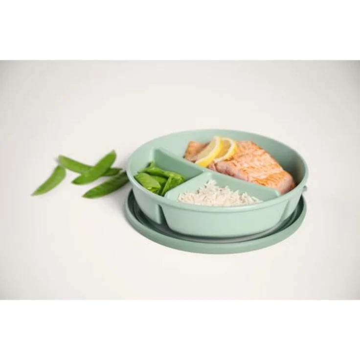 Mepal Cirqula Bento Lunchbox Set, Rund, 3 Fächer, Mikrowellendeckel, Nordic Sage, luftdicht, BPA-frei, für Meal-Prep – Bild 5