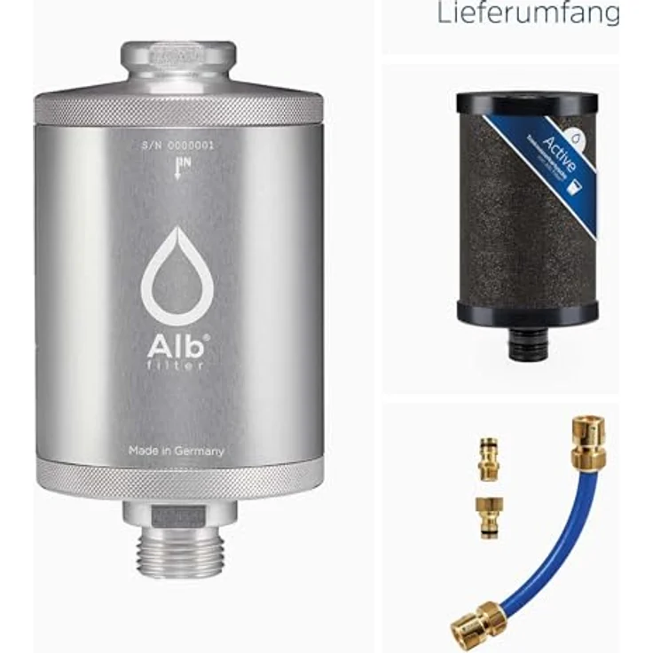 Blaufaktor Alb Mobil Active Camping-Wasserfilter, Geka-Anschluss, Aluminium Silber, effektive Filtration von Schwermetallen und Mikroplastik – Bild 5
