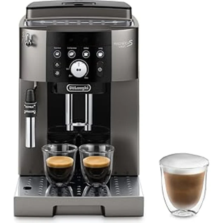 De'Longhi Magnifica S Smart ECAM250.33.TB, Kompakter Bean-to-Cup Kaffeevollautomat mit Milchaufschäumer, 4 One-Touch Rezepte, Titan Schwarz – Bild 1