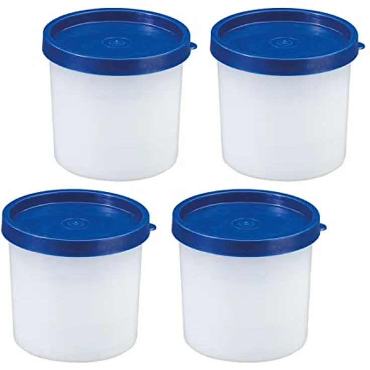 Westmark 8 Kräuter-/Gefrierdosen, inkl. Deckel, Füllvolumen: 4x100ml, 4x200ml, stapelbar, Kunststoff, Trio, Farbe: Transparent/Blau, 258422E6 – Bild 4