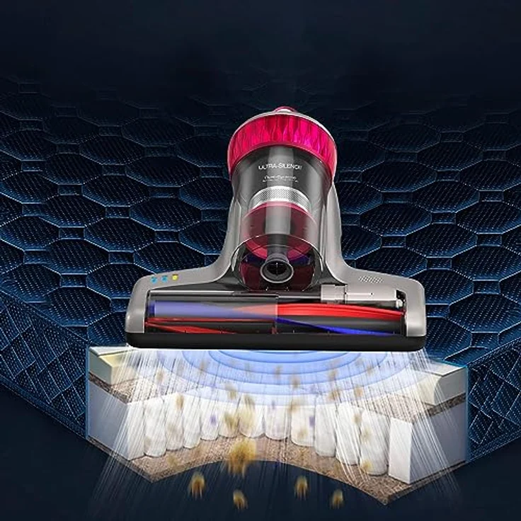 Jimmy WB73 Tragbarer Staubsauger, milbendicht, 600 W, mit UV- und Ultraschall-Sterilisation, intelligenter Schmutzsensor, Dual-Cyclonic Filtersystem und Qualitätszertifikat, Pink – Bild 3