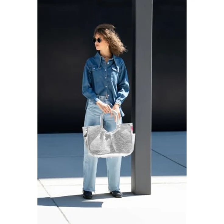 reisenthel Loopshopper L, Shopper Tasche 46 cm, silberfarben, 100% PET – Bild 7