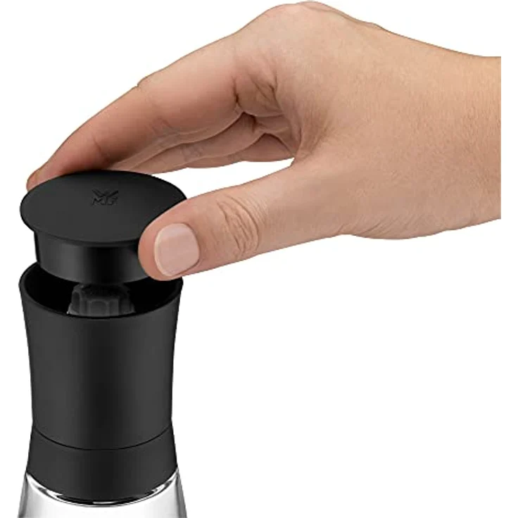 WMF Trend Gewürzmühle 14 cm, unbefüllt, Glasbehälter, Keramikmahlwerk, Mühle für Salz, Pfeffer, Gewürze, Chilischoten, schwarz – Bild 5