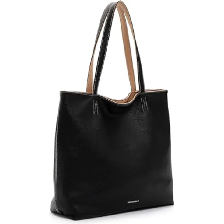 EMILY & NOAH Shopper E&N Eva, Damen Tasche aus Feinsynthetik mit Echtleder-Optik, abnehmbaren Umhängeriemen, zweifarbigen Design und Magnetverschluss – Bild 5