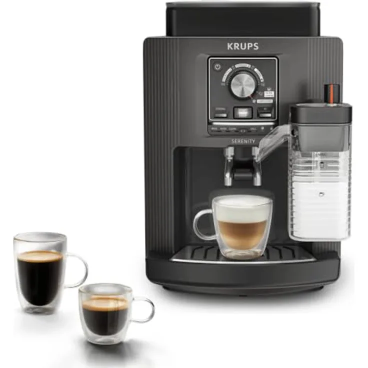 Krups Kaffeevollautomat EA402H Serenity Milk, 5 Getränke, Milk Maestro-Technologie, automatische Reinigung, 2 Tassen