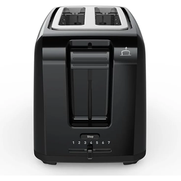 Tefal TT1A28 Vita 2-Schlitz-Toaster, 7 Bräunungsstufen, Stopptaste, Krümelschublade, Brötchenaufsatz, Kunststoff, schwarz – Bild 3