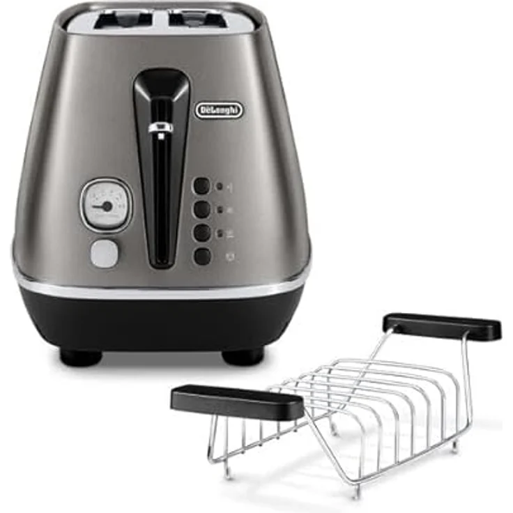 De'Longhi Toaster Distinta Titanium CTI2103.TB, Edelstahl 2 Schlitze, Defrost-Funktion, 900W – Bild 2