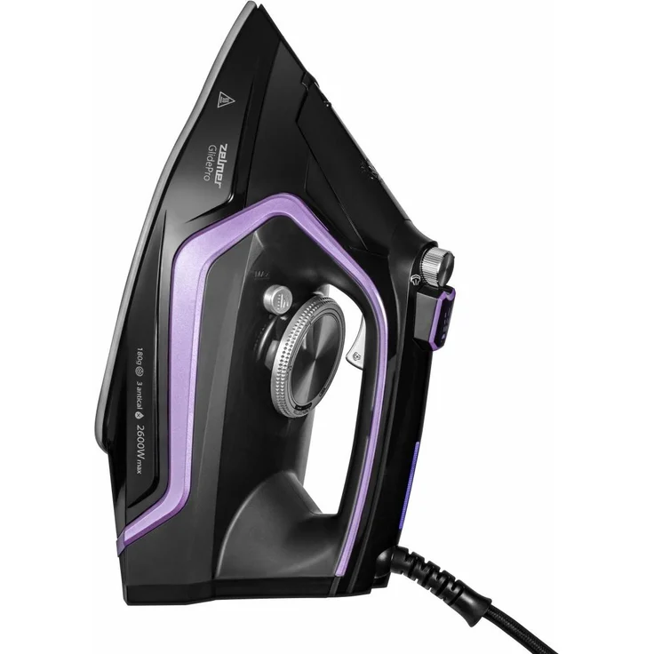 Zelmer ZIR2600 GlidePro, Dampfbügeleisen mit 2600 Watt, Violett-Grau-Schwarz, Keramiksohle, Anti-Tropf-Funktion, automatischer Abschaltfunktion