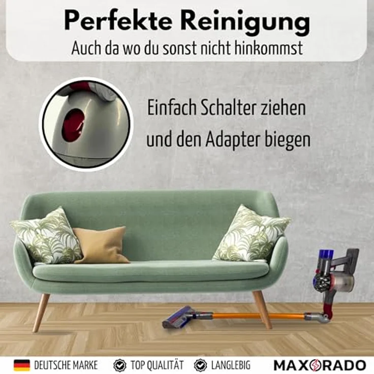 MAXORADO Winkeladapter für Dyson V7 V8 V10 V11 V15, 90° verstellbar, robustes Zubehör für Akku-Staubsauger – Bild 3
