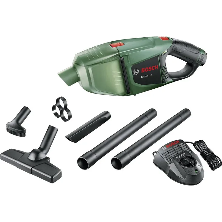 Bosch Home and Garden EasyVac 12, Akku-Handstaubsauger 12V mit Ladegerät, leichtes Design, 12V POWER FOR ALL System