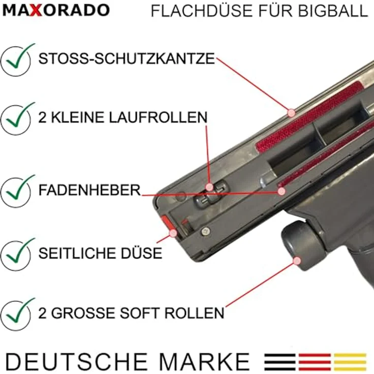 Maxorado Flachedüse Bodendüse für Dyson Big Ball 1 2 Cinetic CY22 CY23, extrem flach, 28 cm Arbeitsbreite, geeignet für Hartböden – Bild 4