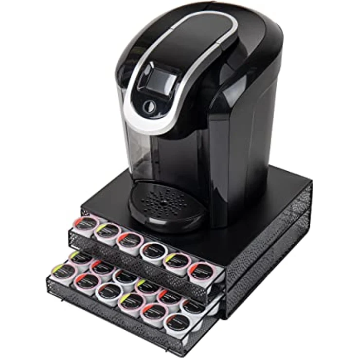 Mind Reader MTRAY-BLK Aufbewahrungsbox für Kaffeekapsel, Metallnetz, Schwarz Quadrat, 72 Kapazität 72 Capacity schwarz – Bild 5