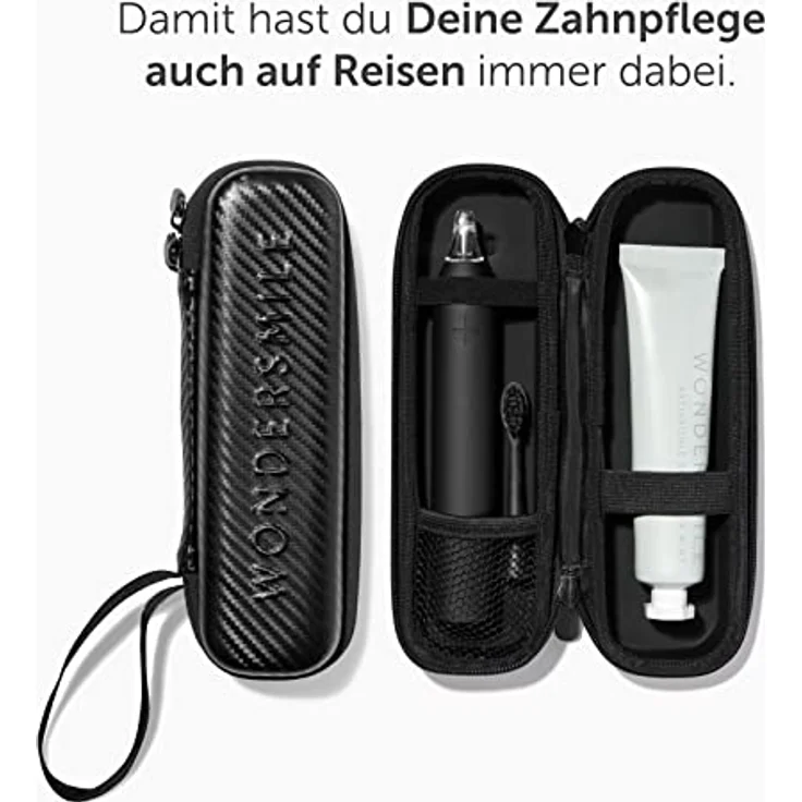 Wondersmile Schallzahnbürste PRO Bundle - Ultraschallzahnbürste im Set (Travel Care Bundle, Ultimate Black) – Bild 2