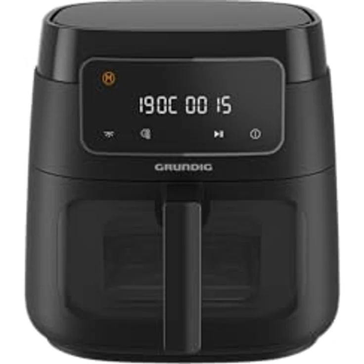 Grundig FRY 7320 Heißluftfritteuse, 7,6 l Kapazität, 1750 W, Touch-Display, großes Sichtfenster, Temperatur- und Zeiteinstellung, Antihaftbeschichtung, spülmaschinengeeigneter Korb, Schwarz – Bild 1