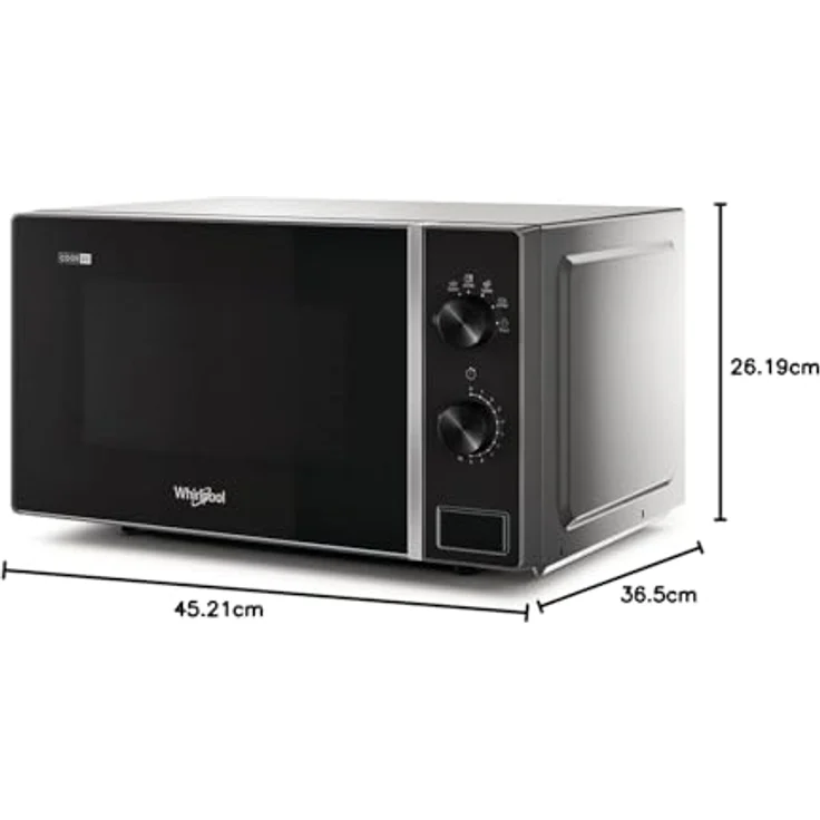 Whirlpool MWP 101 SB Mikrowelle, Standgerät, 20 Liter Garraum, 700 Watt, schwarz, silber – Bild 5