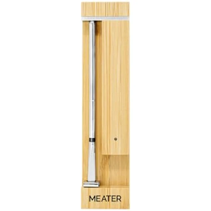 MEATER MEATER PRO Smart Bluetooth Wireless Fleischthermometer, 537.8 °C Hitzebeständigkeit, 6 Sensoren, lange Reichweite, wasserdicht, kabellos, inkl. Bambusblock Ladesystem, für BBQ, Grill, Smoker, Ofen, Air Fritteuse – Bild 1
