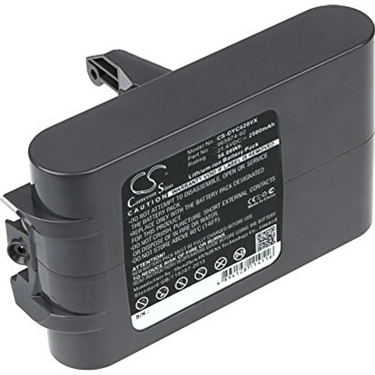 Cameron Sino CS-DYC620VX Akkus 2500mAh Kompatibel mit [Dyson] Absolute, DC58, DC61, DC62, DC62 Animal, DC72, DC74 Animal, SV03, SV03 Animal Pro, SV04, SV05, SV05 Absolute, SV06, SV06 Fluffy, SV07, SV07 Animal Pro, Schwarz, 21.6V Li-ion 54Wh – Bild 4
