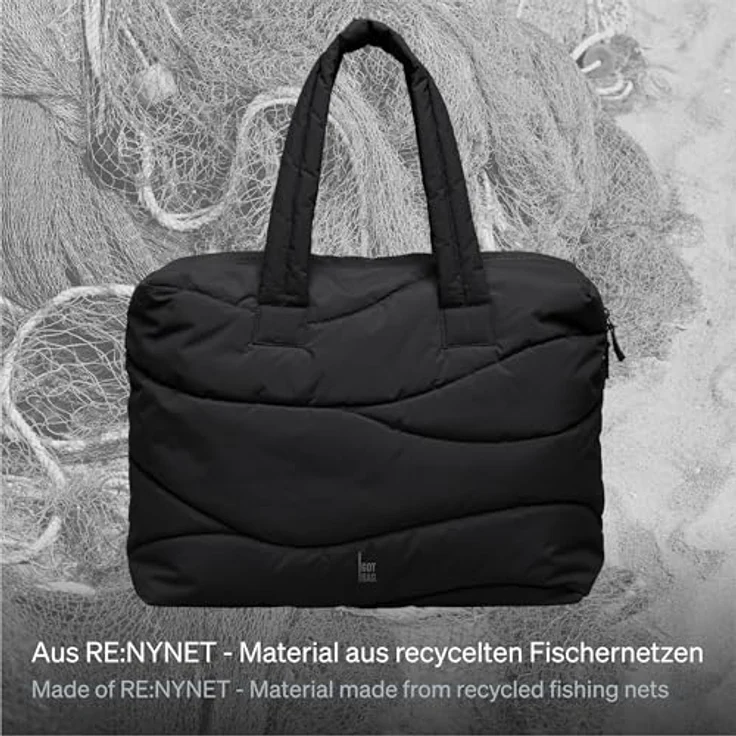 GOT BAG Everyday Bag Wavy Puffer Shopper Tasche, 48 cm, schwarz, 100% Nylon – Bild 3