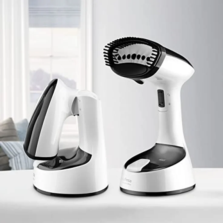 Ufesa Steamer Dampfglätter für Kleidung zusammenklappbar Vertikales Reisebügeleisen, 1470W, 150ml Tank, entfernt Falten, Gerüche und desinfiziert, Dampfbürste für dicke Stoffe, fertig in 25s, Schwarz – Bild 4