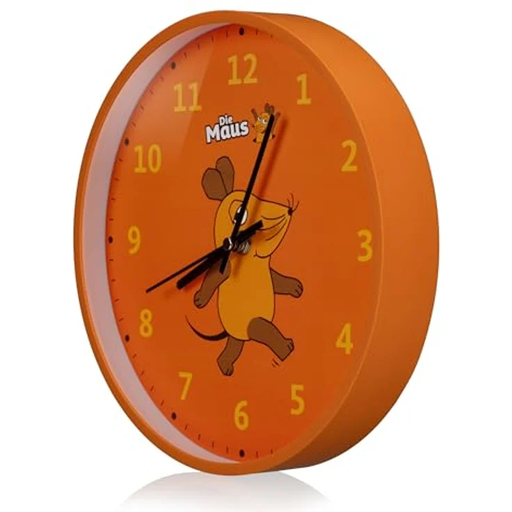 Die Maus Kinder-Wanduhr, 25 cm mit leisem Quarzuhrwerk und tollem Motiv aus „Die Sendung mit der Maus“ – Bild 2