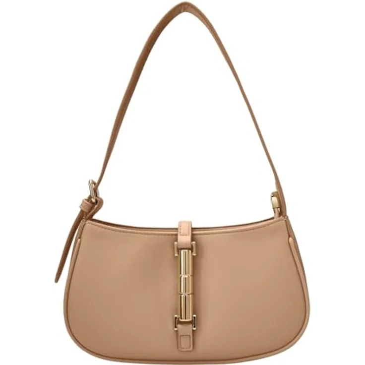 Seidenfelt Loviisa Schultertasche, 23 cm, aus Polyurethan mit Magnet-Reißverschluss, Braun – Bild 1