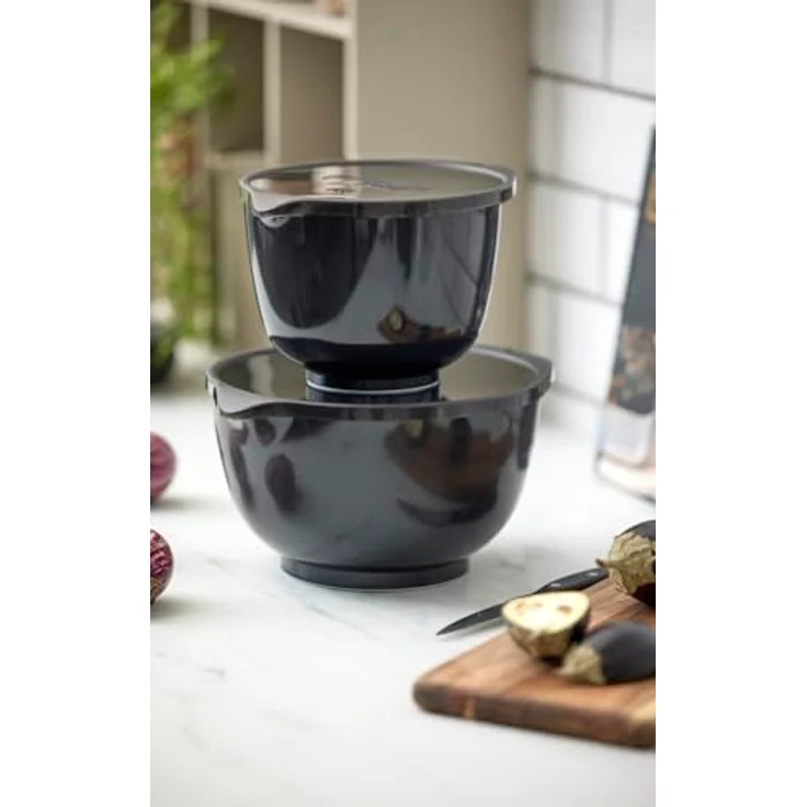 Rosti Margrethe Schüssel Set, Rührschüssel Set, 4-teilig, Teigschüssel aus Recycelbarem Kunststoff, 1,5 Liter und 3 Liter, Carbon Black – Bild 2