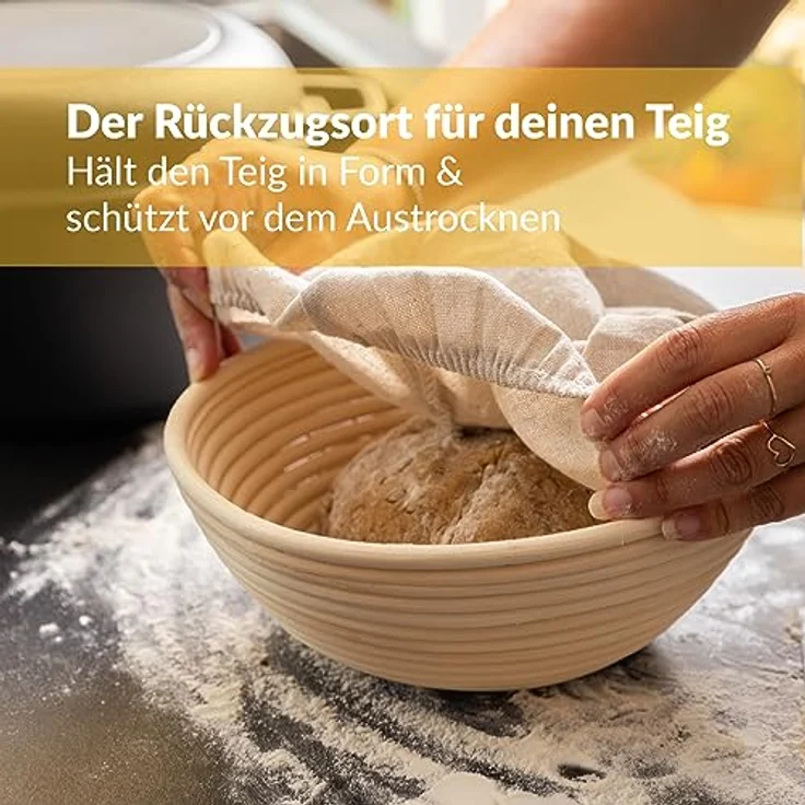 Chefarone® Gusseisen Topf Brot Backen Mit Deckel 4.6L - Brottopf 26CM - Robuster Brotbacktopf - Brotbackform Rund - Brotbacken – Bild 5