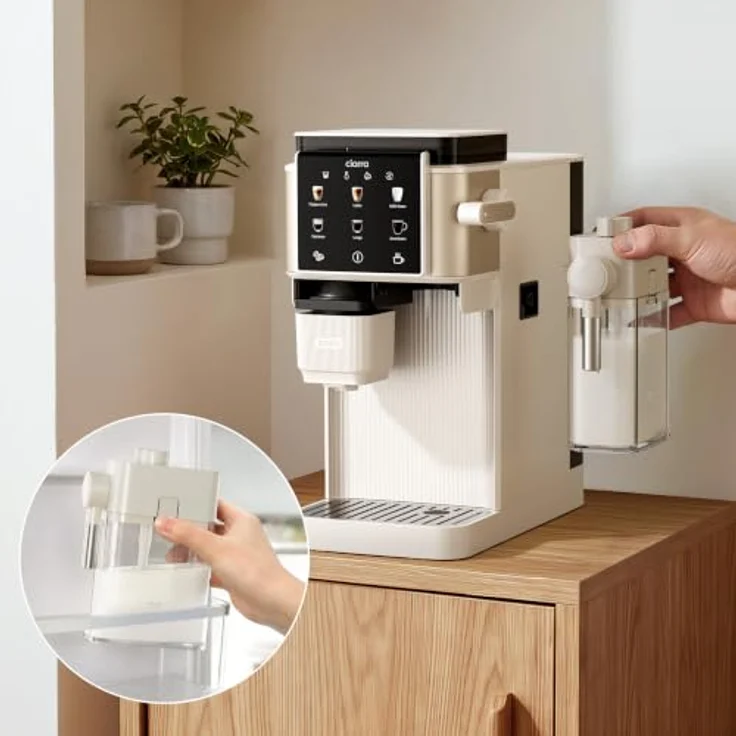 CIARRA Espressomaschine CBSACM-D6, automatischer Tampen, 15 Bar, Touch-Display, mit integriertem Mahlwerk und abnehmbarem Milchbehälter – Bild 10