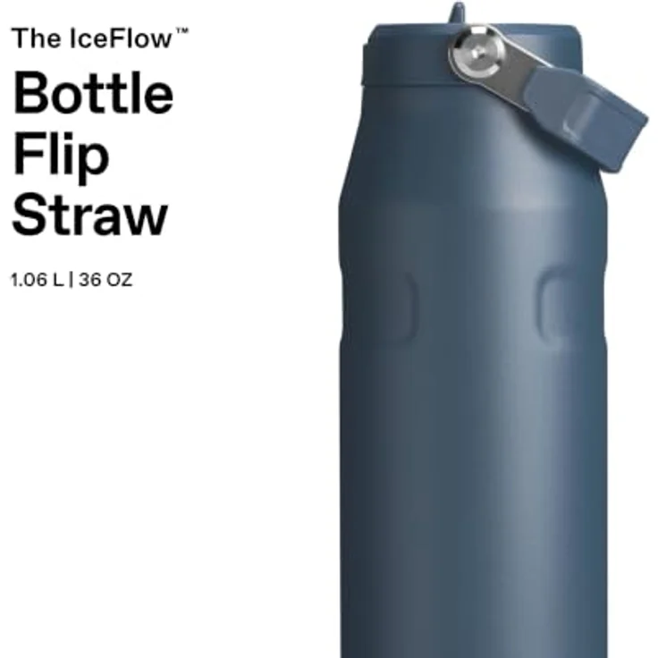 STANLEY 1913 Flip Straw Trinkflasche 1.06L - Navy, doppelwandige Vakuumisolierung, hält 4 Tage kalt, spülmaschinenfest – Bild 3
