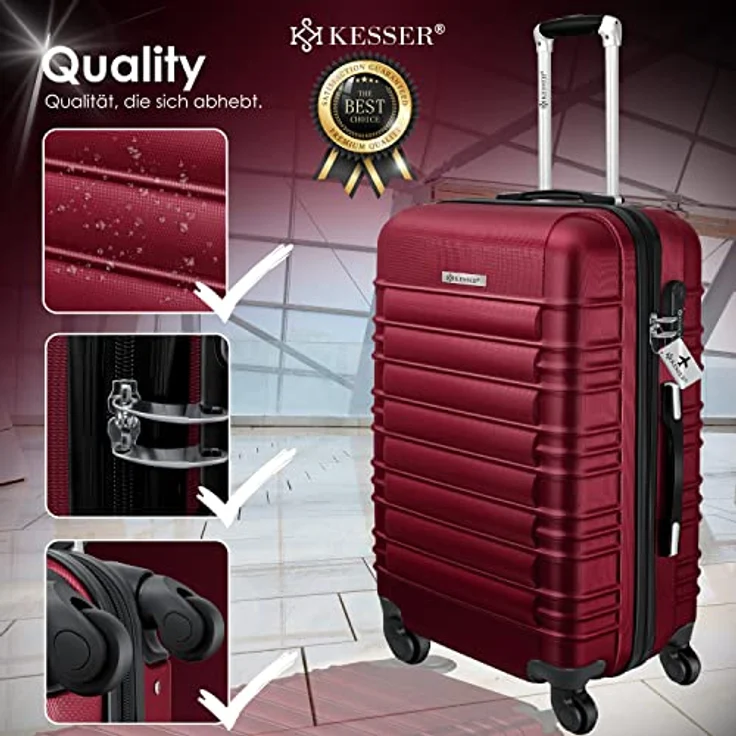 KESSER® 4tlg. Hartschalenkofferset Hartschalenkoffer Reisekoffer Set Reisekofferset Trolley Koffer Inkl. Kofferwaage + Gepäckanhänger Rollkoffer Schloss 4 Rollen ABS-Hartschale Teleskopgriff S-M-L-XL – Bild 3