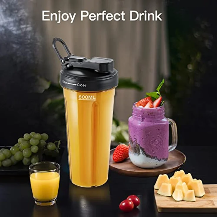 AMZCHEF Hochleistungsmixer 2IN1, 1850 ml und 600 ml Behälter, 2000 Watt, sechs Klingen, LED-Display, geräuscharm und BPA-frei – Bild 7