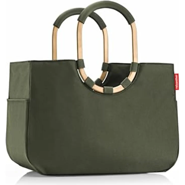 reisenthel Loopshopper L, Einkaufstasche mit großem Hauptfach und gepolsterten Tragegriffen aus Aluminium, 46 cm, Grün, nachhaltig aus recyceltem Material – Bild 2