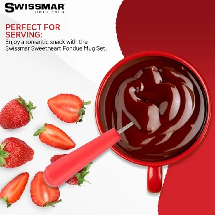 Sweetheart 4 tlg. Fonude Set- Minifondue, Schokofondue, Käsefondue, Fonduegabeln, Fonduetasse, Teelichtfondue – Bild 4