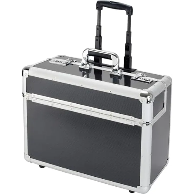 Alumaxx Pilotenkoffer, Carbonoptik, herausnehmbares Organizerfach, Silber-Schwarz, 41 l