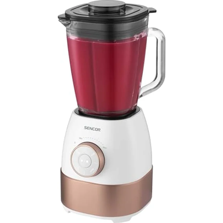 SENCOR SBL 5870GD Standmixer, 1800 W, 1,5 L Glasbehälter, 24.000 U/min, Titan-Klingen, Weiß-Gold, mit 4 voreingestellten Programmen – Bild 3