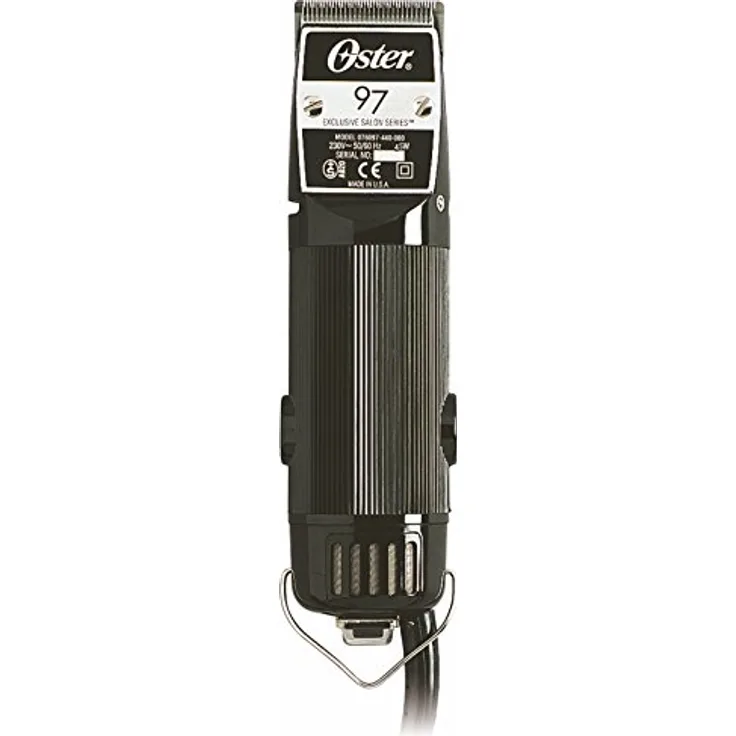 Oster Motor-Haarschneidemaschine Typ 97-44, Kollektormotor mit 35 Watt, vibrationsfrei, inkl. Scherkopf 1/10 mm, Getriebefett und Maschinenöl