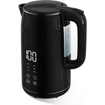 Kalorik TKG JK 2000 Wasserkocher, 2200 Watt, 1,7 Liter, kabellos, mit Display, Temperatureinstellung, Warmhaltefunktion, schwarz