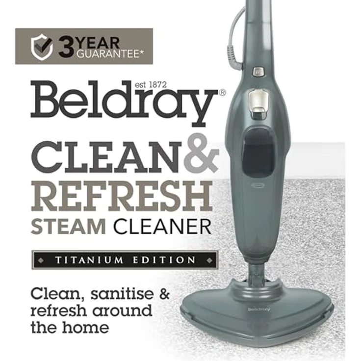 Beldray Clean & Refresh Dampfreiniger BEL01986VDE, 1300W mit Dreieck-Präzisionskopf, chemikalienfreie Reinigung, 350ml Wassertank, geeignet für Holz, Laminat, Teppiche – Bild 3
